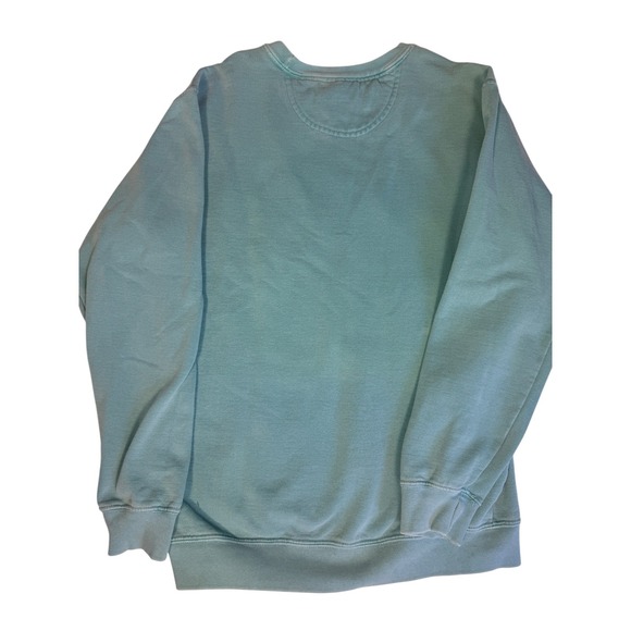Vtg Comfort Colors Hershey Sweatshirt Small Green Garment Dye Crewneck Pullover - Picture 7 of 8